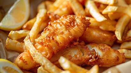 Fish and chips is a classic British dish that is made with fried fish and chips