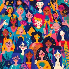 A diverse group of female colleagues celebrating Women's Equality Day, promoting unity and solidarity.