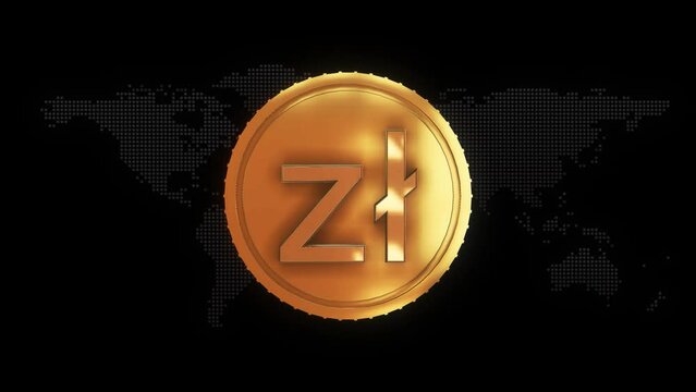 Golden Polish złoty Currency symbol golden Polish złoty currency sign