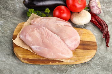 Raw chicken breast for cooking