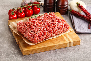 Raw minced beef uncooked meat