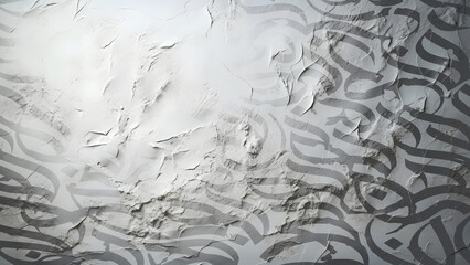 Arabic calligraphy wallpaper on a wall with a white background and old paper interlacing. Translate...