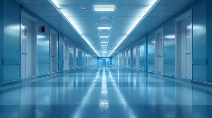 Serene Empty School Corridor Generative AI