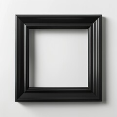Black wooden frame isolated on white background.