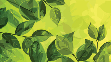 Green osier leaves on color background Vector illustration