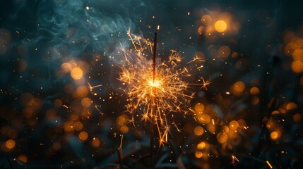 Fireworks Sparkler on a Clean Background Generative AI