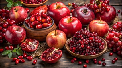 red apples and pomegranate