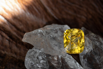 Yellow sapphire corundum gemstone precious sri lanka