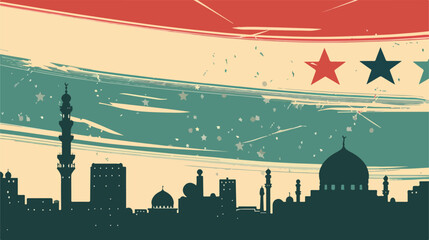Greeting banner for Independence Day of Syria Vector