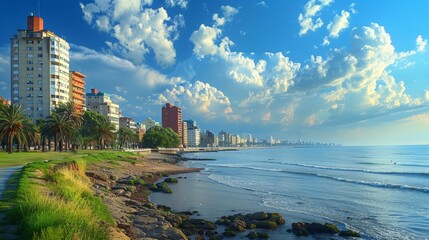 Montevideo Tranquil Coastlines Skyline