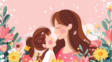 Beautiful greeting card for Mothers Day celebration Vector