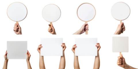 Blank paper and board png collection 3d transparent for product presentation.