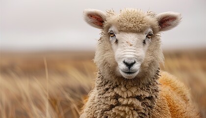 Fototapeta premium Cute sheep in a farm