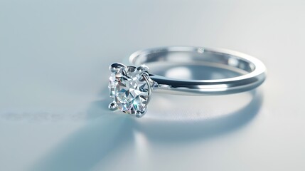 Elegant Minimalist Diamond Engagement Ring Showcased in Professional Studio Photography