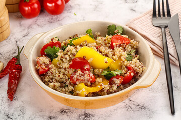 Dietary vegetarian quinoa with vegetables