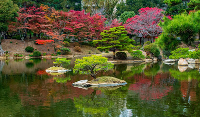 Japanischen Garten in Hiroshima, Japan