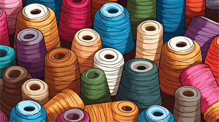 Beautiful sewing threads as background Vector illustration