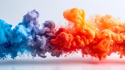 Fototapeta premium Vibrant Paint Splatter Cloud on White Background Generative AI