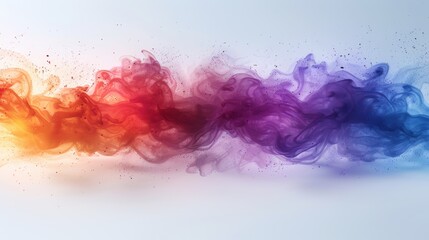 Vibrant Paint Splatter Cloud on White Background Generative AI