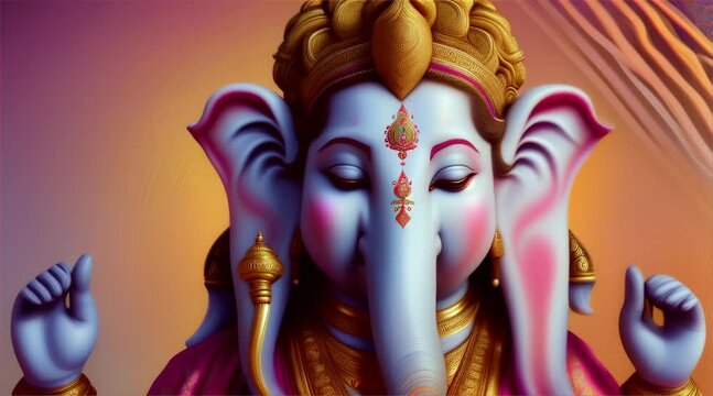 Ganesh Illustration of colorful hindu lord Ganesha on decorative background. celebrate lord ganesha festival.