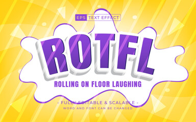 lol 3d editable text effect. cartoon rotfl text