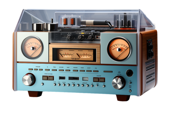 Stereo Cassette Tape Deck Analog Vintage on generative AI 