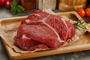 Raw beef meat piece for cooking