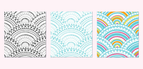 Seamless african textile art pattern, Abstract waves image and background, artwork for print