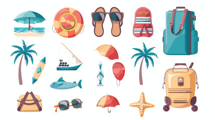 Vacations icons over white background vector illustration