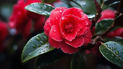 camellia, red camellia