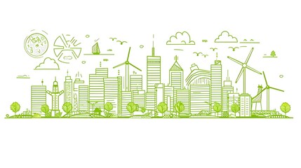 Sustainable Urban Landscape with Renewable Energy Architectures and Green Spaces