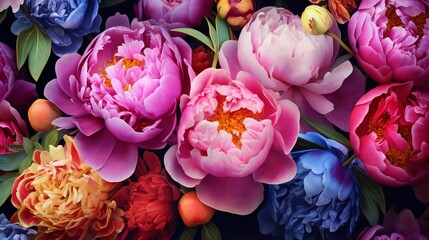 peony, colorful background