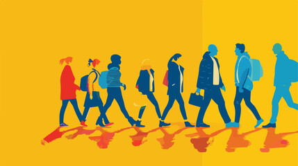 Walking design over yellow background vector illustration