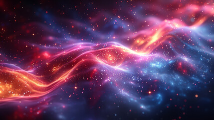 Fototapeta premium Celestial Symphony: Vibrant Cosmic Clouds and Glowing Nebulae