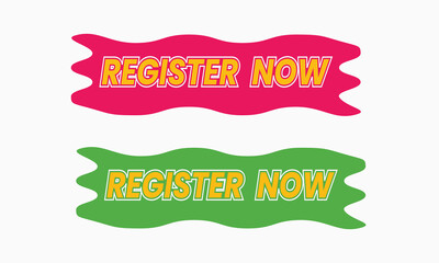Obraz premium Colorful Register now icon, Vector Illustration Label And Text Register Now