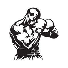 Boxer. Illustration of a boxer in action on white background