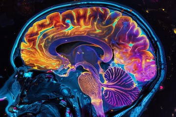 Brain scan imagery highlighting areas affected by Alzheimer disease