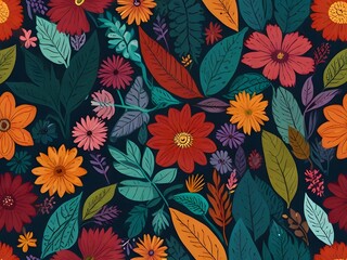 Repeating flower design for fabric or wallpaper