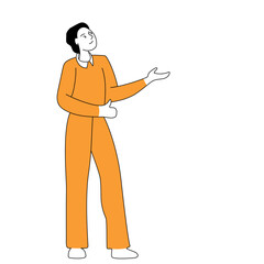 Young woman and man surrounded by a question mark and finding new idea. 