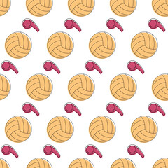 Seamless pattern Set of Sports Balls