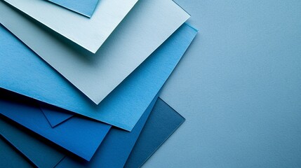 Blue and grey paper background. Close up of colorful paper sheets.