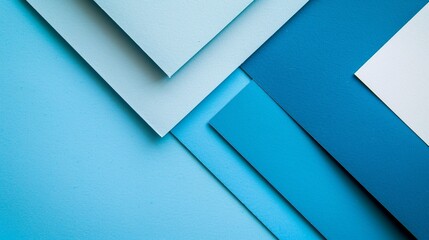 abstract background of blue and white paper sheets. Minimal concept.