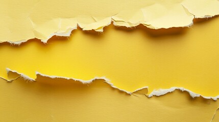 Torn yellow paper with space for your message on yellow background.