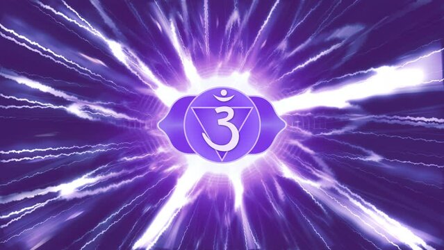 Purple Ajna Third Eye Chakra Anahata Animated Looped Spiritual Background