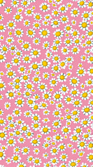 A pink background with a flower pattern of white flowers. The flowers are small and are scattered throughout the image. Generative AI