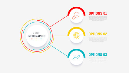 Three Step Infographic element design Vector template for presentation. process diagram and presentations step, workflow layout, banner, flow chart, info graphic vector illustration.