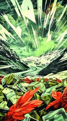 Obraz premium Northern lights dancing over a frozen landscape, a symphony of color against the night sky 54