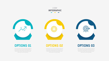 Three Step Infographic label design Vector template with line icons. process steps diagram, presentations, workflow layout, banner, flow chart, info graph vector illustration.