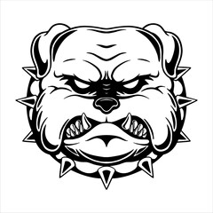 Bulldog head illustration best for tattoo or t-shirt design