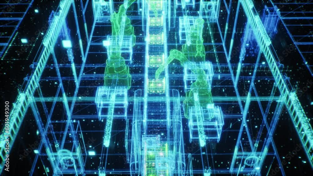 Poster Autonomous Factory Operations Featuring Advanced Robot Hands, Enhanced by Computer Vision and Digital Twin Technologies. Industrial Automation in Electronics Manufacturing